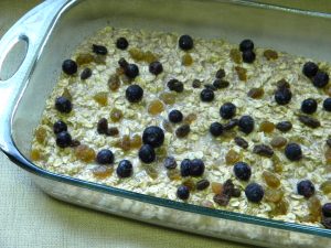 Baked Oatmeal - in the baking dish- ready to bake