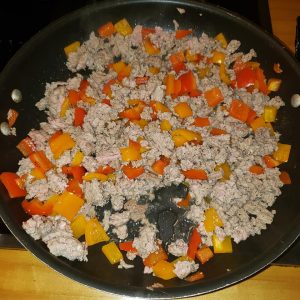 cooked ground turkey with peppers