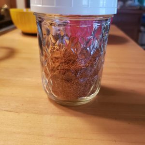 Homemade taco seasoning in jar