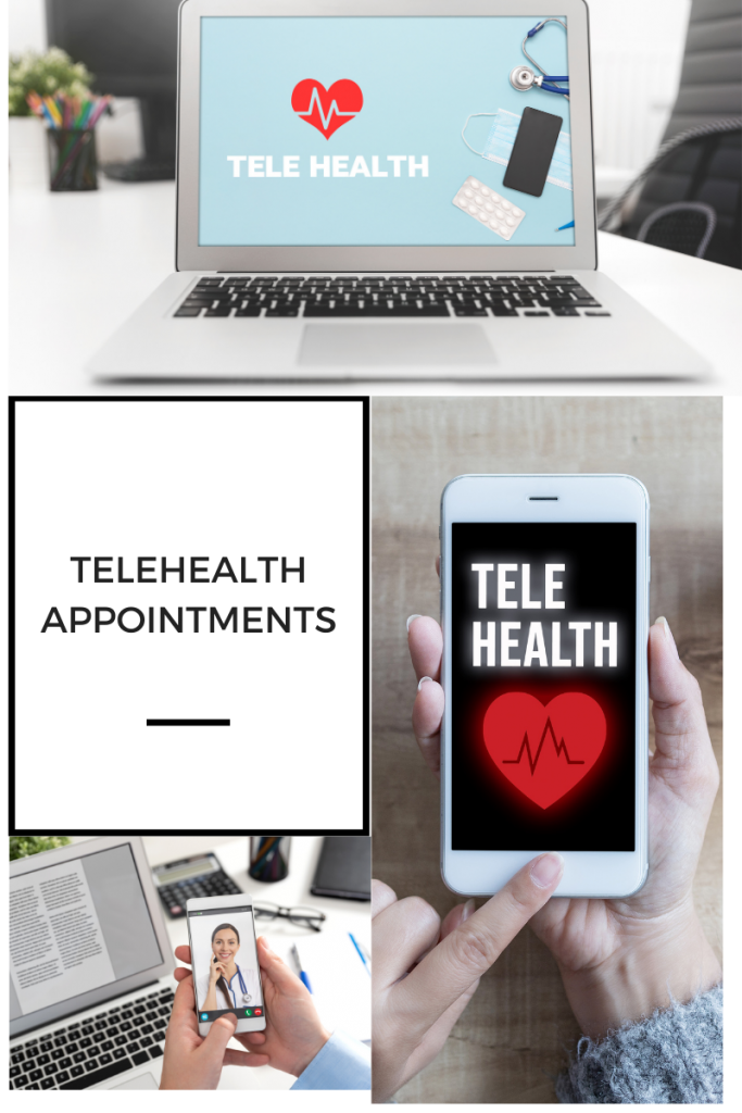 Tehealth Appointments - available by computer, tablet or smart phone